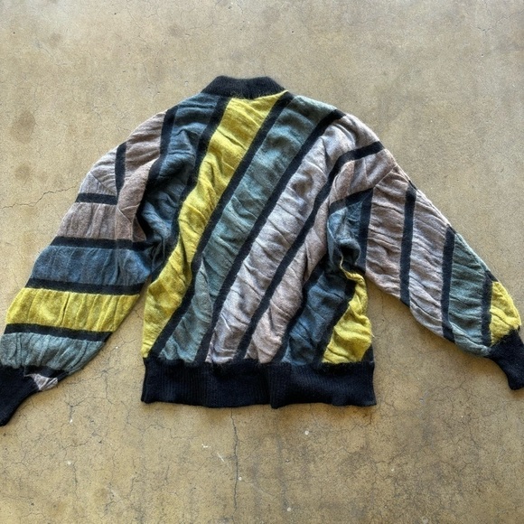 Vintage Dino Valiano Mohair Slouchy Textured Geometric Colorblock Resort Sweater - Picture 2 of 8